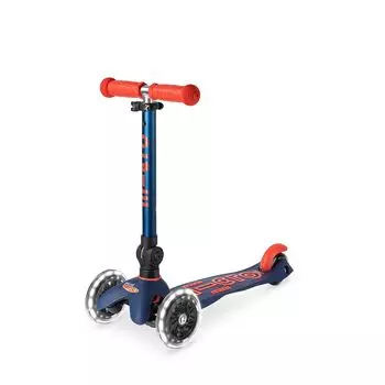 Micro Scooter Kickboard Kick Skater Mini Micro Folding Deluxe Navy Blue 3 Wheels Front Wheel LED Складной Регулируемая высота Функция амортизации темно-синий