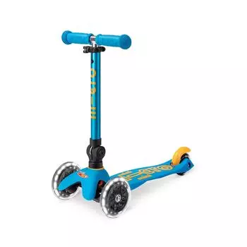 Micro Scooter Mini Micro Folding Deluxe Kickboard Ocean Blue 3 колеса Переднее колесо LED Складной Регулируемая высота Обработка Функция амортизации океан синий