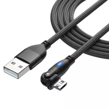 Micro USB Cable L Shape 180 Degree Rotation 2.4A Quick Charging & Data Transfer Made of Reinforced TPE USB Type A to Micro B Cable Micro Charging Cord