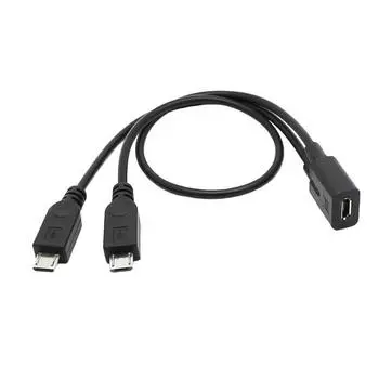 Micro USB Female 1 to 2 Micro USB Male Splitter Удлинительный кабель для зарядки Провод для зарядки и передачи данных USB Аксессуары