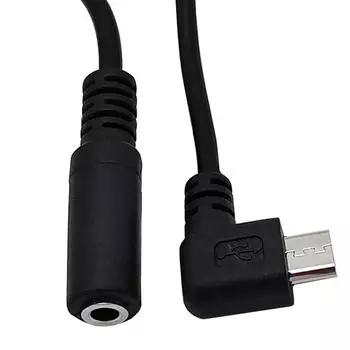 Micro USB Jack to 3.5mm Headphones Адаптер для наушников Разъем Аудиокабель Отличный Звук Аудио Провода Замена 15см