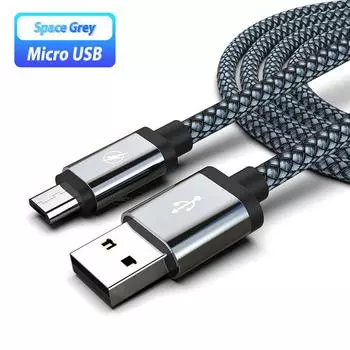 Micro USB Phone Cable Android Charger Cable Kabel USB Charging Wire Cord for Samsung S6 S7 Huawei OPPO Oneplus Xiaomi Redmi 5 Plus 7A 7 6 6A S2 AVE 1M чёрный