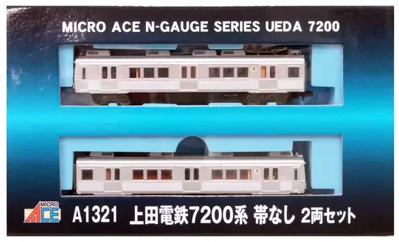 MicroAce N gauge Электропоезд Ueda Electric Railway серии 7200 без полосы набор A1321 Железнодорожная модель Поезд 2 вагона белый