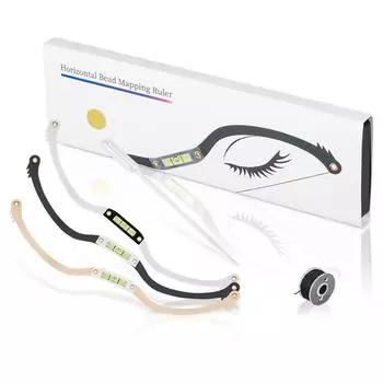 Microblading Permannet Makeup Bow and Arrow Line Ruler Black Measuring Brow String Pre Inked Tattoo PMU for Mapping чёрный