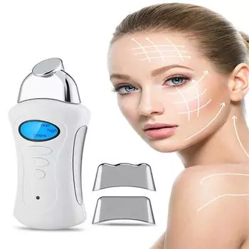 Микротоковая машина для похудения лица и тела, электрический косметический прибор, ручной гальванический спа-инструмент для подтяжки кожи и лифтинга лица белый