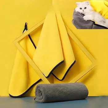 Microfiber Dog Bathing Towel Pet Dog Absorbent Towel Dog Bathrobes Wiping Cloth 1pcs