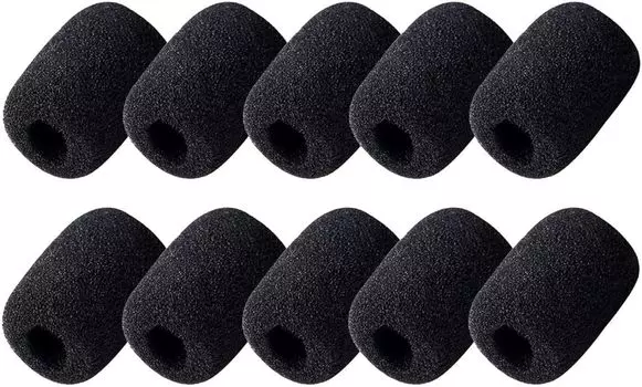 Microphone Set of Intercom Microphone Noise Microphone Replacement Inner Diameter Sponge, 10, Headset, Windshield, Loudspeaker, Prevention, Cover,