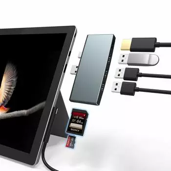 Microsoft Surface Pro 6 Pro 5 Выделенный USB-концентратор HDMI-порт Кардридер USB Высокоскоростная передача данных Multi 6in2 Алюминиевые USB-аксессуары для Surface Pro