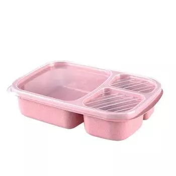 Microwave Bento Lunch Box Picnic Food Fruit Container Storage Box For Kids Adult розовый