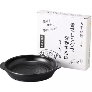 Microwave Cooking Tableware Microwaveable Direct Fireable Ovenable x 17 x Height Black Plate that generates heat in the microwave Ceramic Mino Ware чёрный