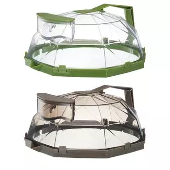 Крышка для микроволновой печи с ручкой и контейнером для хранения воды, прозрачная теплоизоляционная крышка, многоцелевая, для поддержания чистоты микроволновой печи зелёный