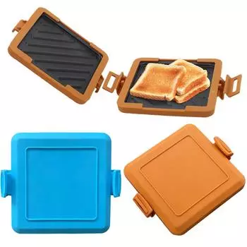 Microwave Toastie Maker No Electric Microwavable Oven Toast Maker Machine Square Panini Maker for Dessert Sandwiches Breakfast синий