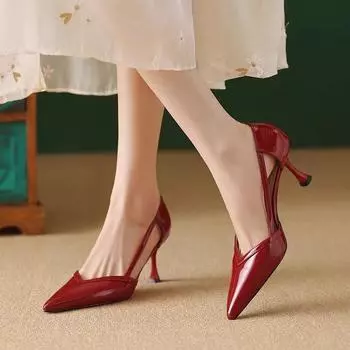 Mid Heel Office & Career Sandals Slip-on Solid Shoes Female 2024 Hot Sale Shallow Thin Heels Classics Women s Sandals Sandlias 35 чёрный
