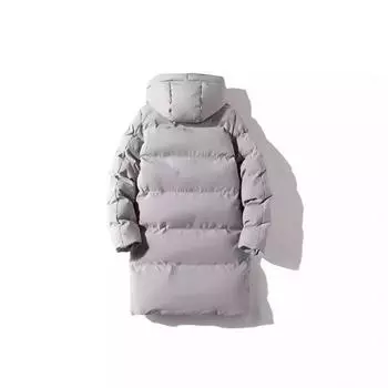 Mid-length Cotton-padded Jacket for Men In Winter New Thickened Warm Hooded Cotton-padded Jacket Large Size Fashionable Casual Cotton Jacket M