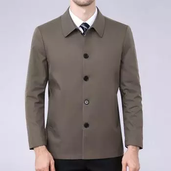 Middle-aged and elderly buttoned jackets for men, mulberry silk daddy clothes, civil servant jackets, executive spring and autumn business casual tops 170