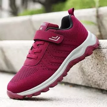 Middle-aged and elderly spring 2025 new sports shoes men s shoes lightweight mesh breathable Velcro men s and women s same casual shoes 39 чёрный