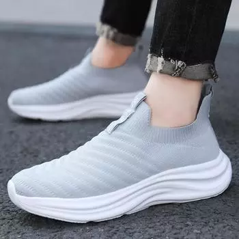 Middle-aged and elderly walking shoes are light, breathable and comfortable, versatile mesh shoes, casual shoes, men s shoes, one pedal, sports sho 36 чёрный