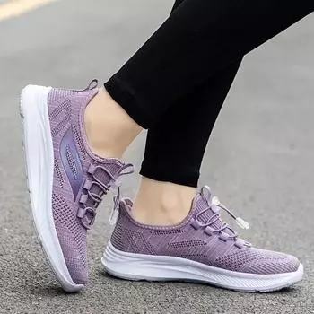 Middle-aged and elderly walking shoes casual sports mother shoes spring and summer new elderly shoes flying woven breathable soft sole non-slip women 36