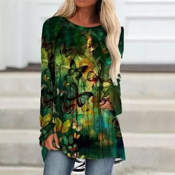 Middle-Aged And Elderly Women Crewneck Long-Sleeved Top Fashion Casual Relaxed Comfortable Home Outdoor Clothing High Quality 2XL