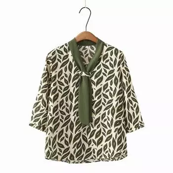 Middle-Aged Ladieswear Short-Sleeved T-shirt Fashion Grandma Summer Wear 622 Green (single top) XL