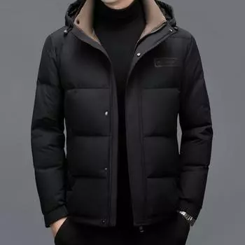 Middle-aged men s mid-length cotton-padded overcoats, removable lining, nylon plus-velvet cotton-padded coats M