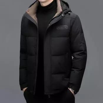 Middle-aged Men s Mid-length Cotton-padded Overcoats, Removable Lining, Nylon Plus-velvet Cotton-padded Coats M