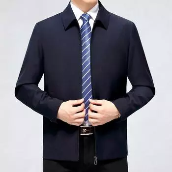 Middle-aged wool high-end jacket men s spring and autumn business casual leadership dad wear middle-aged and elderly father s jacket 170