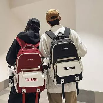 Middle School Schoolbag Women s Backpack Large Capacity Lightweight Backpack чёрный