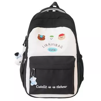 Middle School Student Schoolbag Female Campus Solid Color Backpack Large Capacity Backpack жёлтый