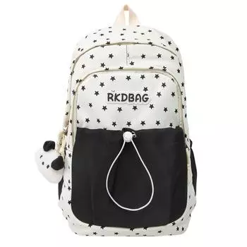 Middle School Student Schoolbag Large Capacity Backpack Nylon Computer Bag Outdoor Travel Commuter Backpack чёрный