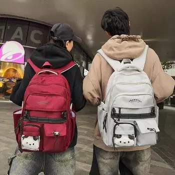 Middle School Student Schoolbag Women Large Capacity Backpack Men s Backpack красный