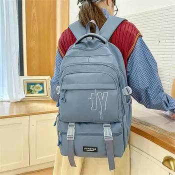 Школьный рюкзак для средней школы, женский рюкзак с буквенным принтом, большой вместимости, дорожный рюкзак арбуз красный