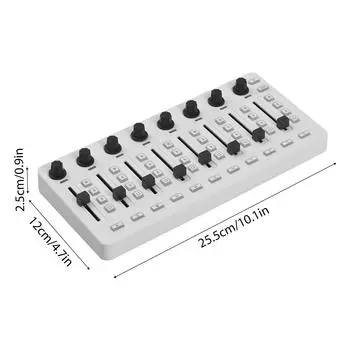 MIDI Controlle MIDI микшерный пульт с 43 кнопками 8 ручками 8 кнопками BT подключение Батарея/блок питания Type-C USB MIDI белый