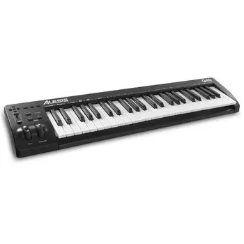 MIDI-клавиатура Alesis, USB-контроллер, 49 клавиш, полноразмерная, совместимая с Velocity, в комплекте программное обеспечение для создания музыки Q49 MKII