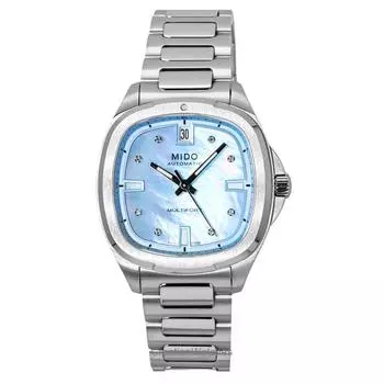 Mido Multifort TV 35 Бриллиантов Акценты Синий Перламутровый Циферблат Автоматический M049.307.11.136.00 100М Женские Часы синий