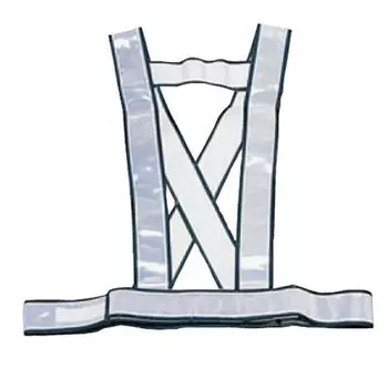 Midori Anzen Reflective sash with detachable Velcro tape White reflective material L size белый