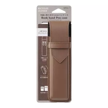 Midori Bookband Pencil Fits B6 to A5 Recycled 41480006 Case, Sizes, Leather, Brown,
