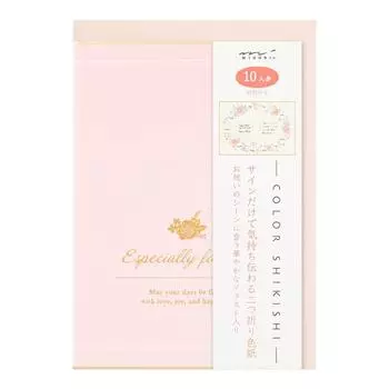 Мидори цветная с венком B6 33271006 бумага, сложенная в два сложения, конверт, узор,