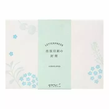 Midori Envelope Letterpress Scattered Floral Pattern 20560006