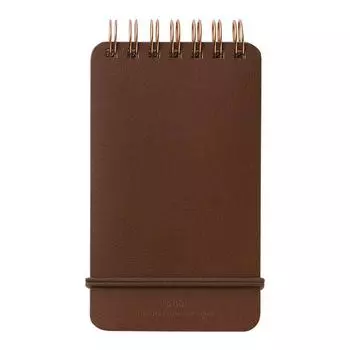 Midori Memo Pad WM Ring Memo Grain Dark Tea 11799006