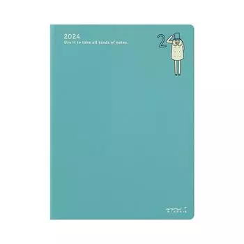 Midori Pocket Diary Notebook 2024 A6 Weekly Old Man Pattern 22254006 с января (Начиная с 2024 г.)