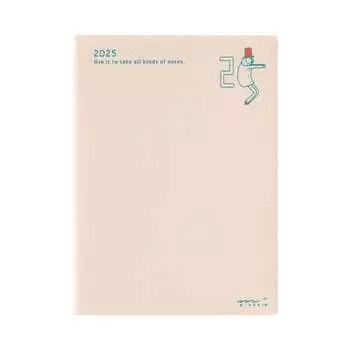 Midori Pocket Diary Notebook 2025 A6 Weekly Old Man Pattern 22307006 (Начиная с января 2025 г.)