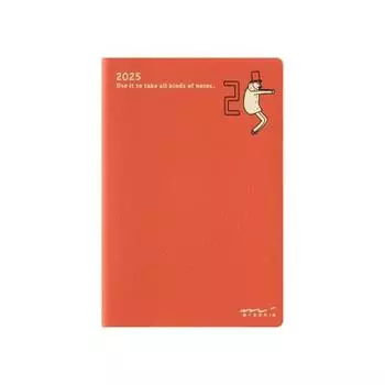 Midori Pocket Diary Notebook 2025 Mini Monthly Old Man Pattern 22296006 (Starting from January 2025)