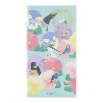 Midori Pocket Diary Notebook 2025 Slim Monthly Bird Pattern 22300006 (Starting from January 2025)
