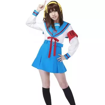 [Midoriya] Haruhi Suzumiya Haruhi Women s Uniform, Long Sleeve, School Style Costume, Cosplay Costume, Cosplay, Cosplay Costume, Luxury, Halloween,