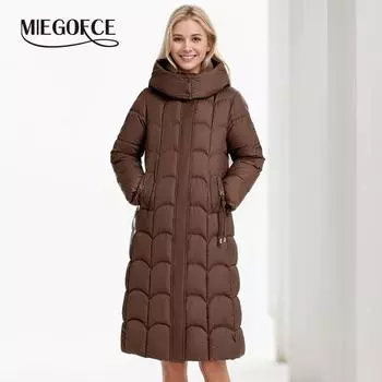 MIEGOFCE Длинная женская утепленная куртка с капюшоном Парка MZ-24471