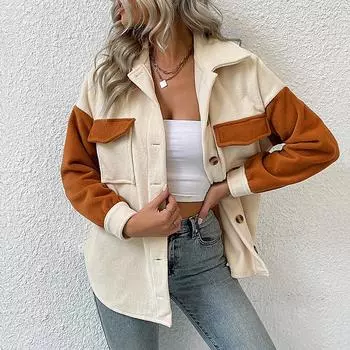 MIEGOFCE осень-зима европейская и американская мода женская флисовая куртка с лацканами и длинными рукавами 8300 S абрикосовый