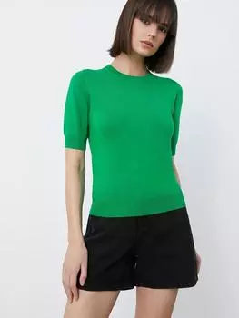 MIEGOFCE Весенние женские топы с круглым вырезом и короткими рукавами, мягкий вязаный свитер