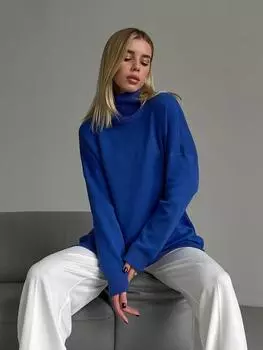 MIEGOFCE весенний новый женский модный вязаный пуловер с разрезом по бокам, топы, теплый свитер S синий