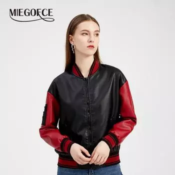 MIEGOFCE Женская весенне-осенняя повседневная бейсбольная форма с вышивкой из кожи свободная куртка D09